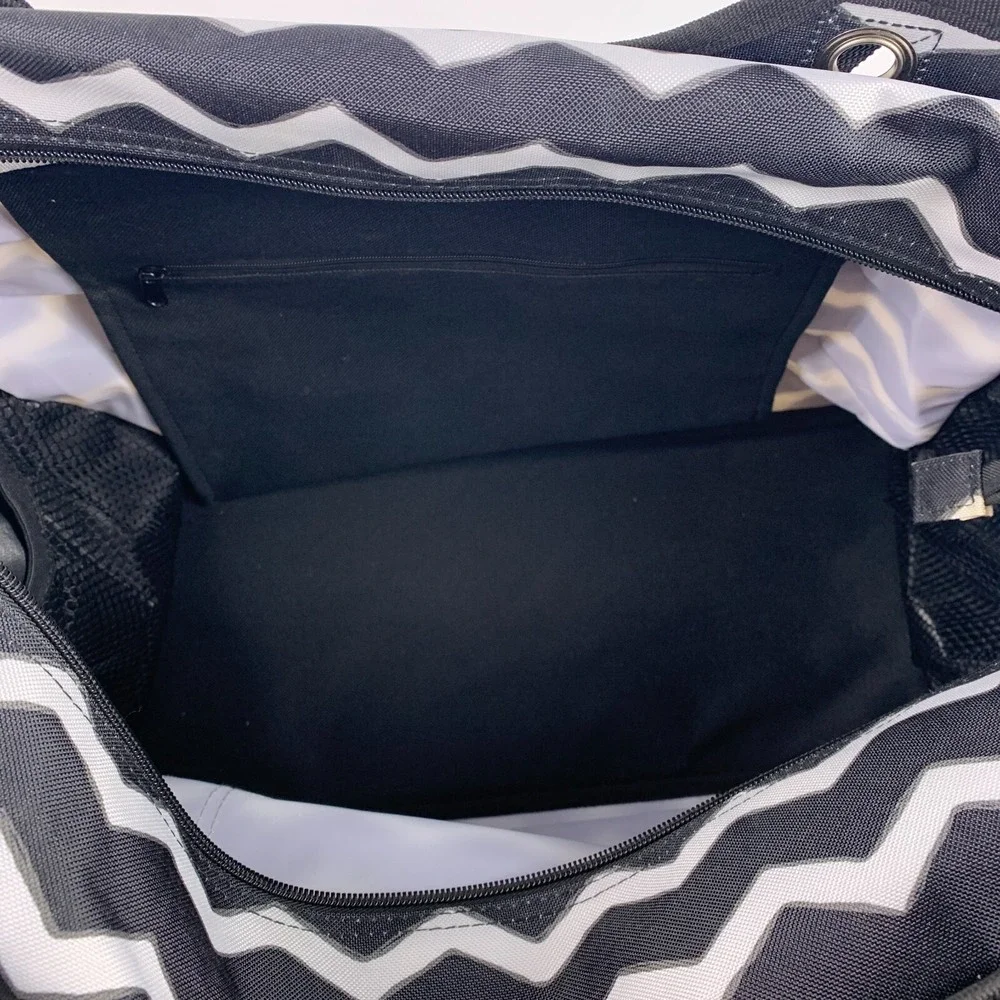 Thirty-One‎ 31 All Day Organizing Tote Black Chevron Red Embroidery School Sucks